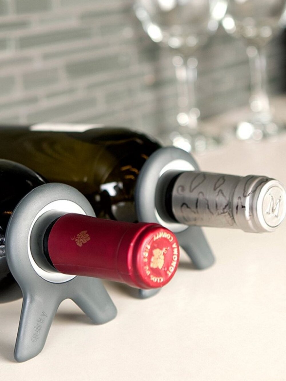 Lot of 3 Quirky WIne Bottle Stabilizer - Keep wine in line
